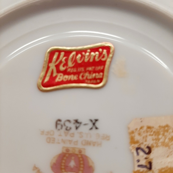 SET OF TWO VTG KELVINS FINE CHINA ANNIVERSARY CUPS AND SAUCERS - Picture 4 of 11